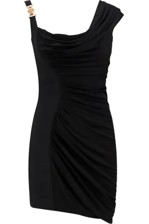 VERSACE Dames, Jurken, Zwart, Maat: 2XS Viscose