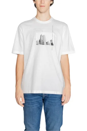 Armani Exchange Heren, Tops, Wit, Maat: S Katoen
