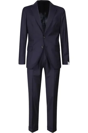 ELEVENTY Heren, Pakken, Blauw, Maat: XL Wol