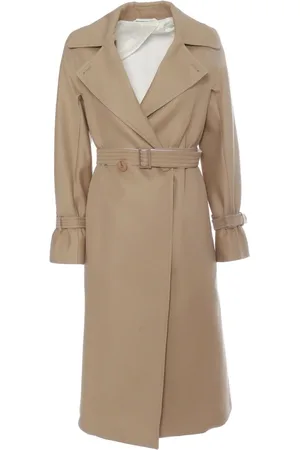 Max Mara Dames, Mantels, Bruin, Maat: S Katoen