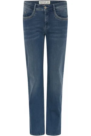 C.ro Dames, Jeans, Blauw, Maat: S Katoen