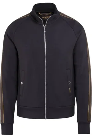 MOORER Heren, Sweatshirts & Hoodies, Blauw, Maat: L Katoen
