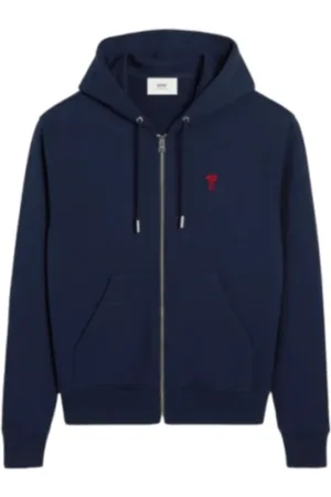 Ami Dames, Sweatshirts & Hoodies, Blauw, Maat: XS Katoen