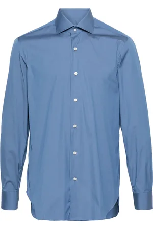 BARBA Heren, Overhemden, Blauw, Maat: 2XL Katoen