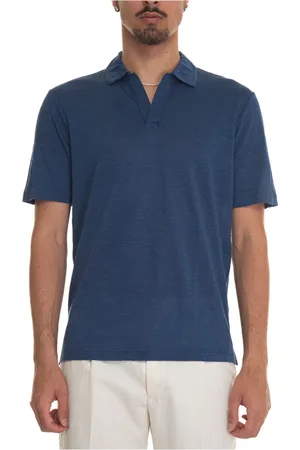 Gran Sasso Heren, Tops, Blauw, Maat: M Linnen