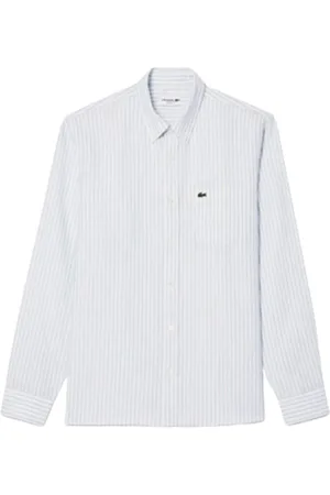 Lacoste Heren, Overhemden, Blauw, Maat: 4XL Linnen