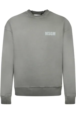 Msgm Heren, Sweatshirts & Hoodies, Grijs, Maat: M Katoen