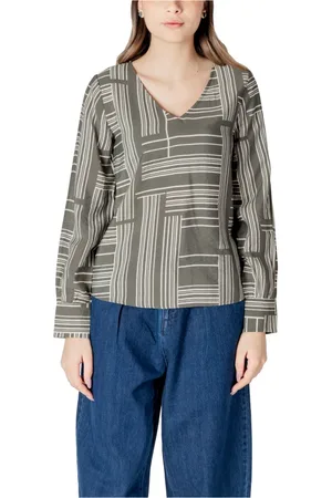 JACQUELINE DE YONG Dames, Blouses & Shirts, Groen, Maat: L Nylon