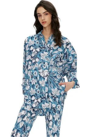 Diane von Furstenberg Dames, Blouses & Shirts, Blauw, Maat: S
