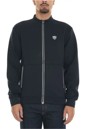 EA7 Heren, Sweatshirts & Hoodies, Blauw, Maat: XL Viscose
