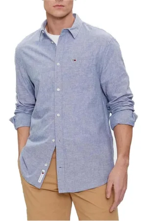 Tommy Hilfiger Heren, Overhemden, Blauw, Maat: S Katoen