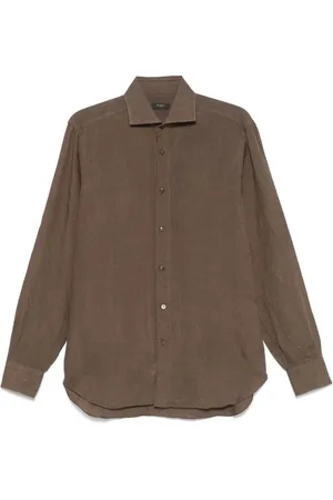 BARBA Heren, Overhemden, Bruin, Maat: M
