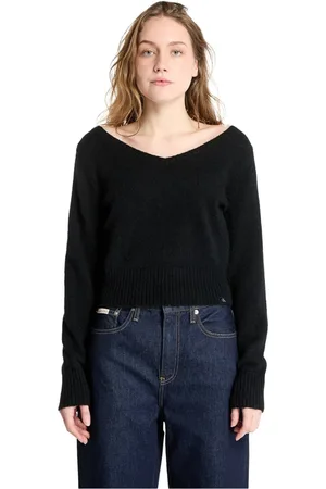 Calvin Klein Dames, Truien, Zwart, Maat: L Wol