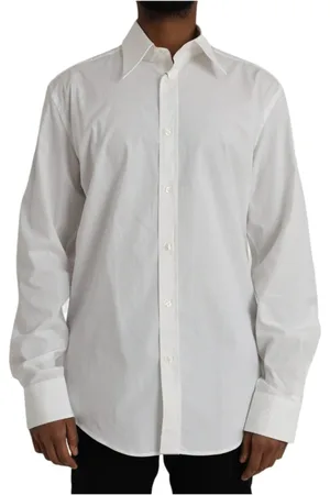 Dolce & Gabbana Heren, Overhemden, Wit, Maat: 4XL Katoen