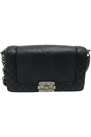 CHANEL Dames, Pre-owned, Zwart, Maat: ONE Size Leer