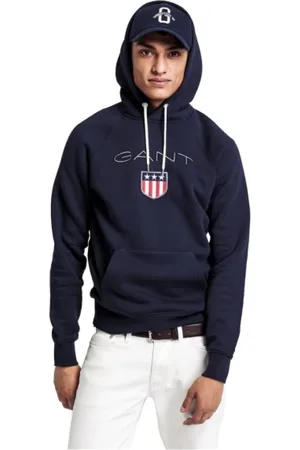 GANT Heren, Sweatshirts & Hoodies, Blauw, Maat: 3XL Katoen