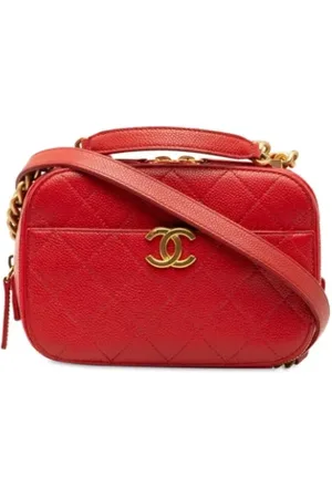 CHANEL Dames, Pre-owned, Rood, Maat: ONE Size Leer