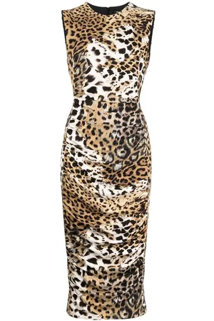 Roberto Cavalli Dames, Jurken, Bruin, Maat: S Nylon