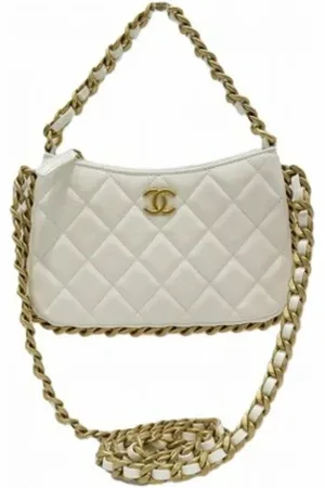 CHANEL Dames, Pre-owned, Wit, Maat: ONE Size Leer