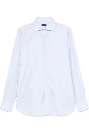 Finamore Heren, Overhemden, Blauw, Maat: 4XL Katoen