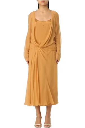 Alberta Ferretti Dames, Jurken, Bruin, Maat: M Chiffon