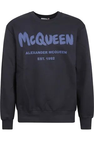 Alexander McQueen Heren, Sweatshirts & Hoodies, Blauw, Maat: S Katoen