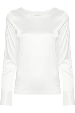 MAZZARELLI Dames, Blouses & Shirts, Wit, Maat: L Satijn