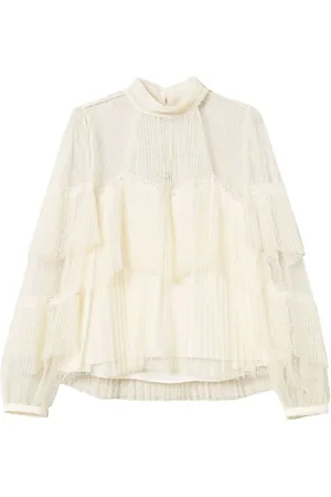 Twin-Set Dames, Blouses & Shirts, Wit, Maat: S