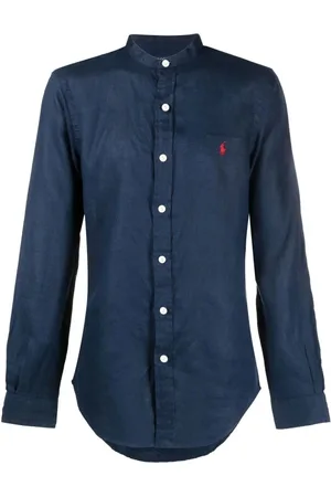 Ralph Lauren Heren, Overhemden, Blauw, Maat: M Katoen