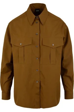 Aspesi Dames, Blouses & Shirts, Bruin, Maat: XS Katoen