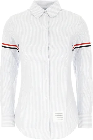 Thom Browne Dames, Blouses & Shirts, Blauw, Maat: 2XS Katoen