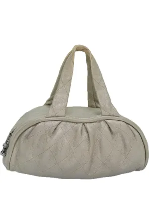 CHANEL Dames, Pre-owned, Grijs, Maat: ONE Size Leer