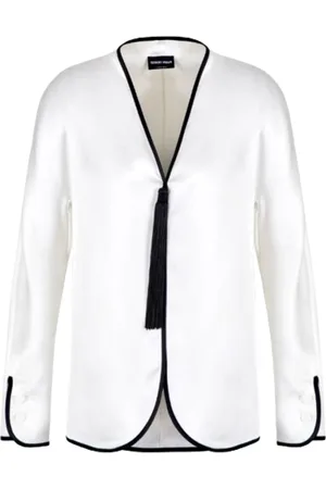 Giorgio Armani Dames, Blouses & Shirts, Wit, Maat: XS Zijde