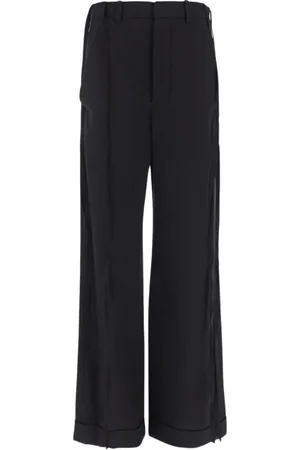 ANN DEMEULEMEESTER Dames, Broeken, Zwart, Maat: L Wol