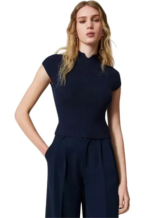 Twin-Set Dames, Blouses & Shirts, Blauw, Maat: S Viscose