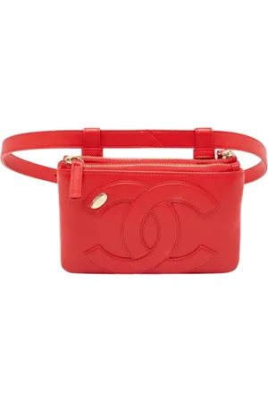 CHANEL Dames, Pre-owned, Rood, Maat: ONE Size Leer