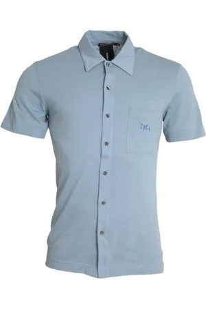 Dolce & Gabbana Heren, Overhemden, Blauw, Maat: S Katoen