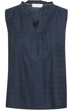Cream Dames, Tops, Blauw, Maat: L