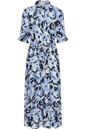 Kaffe Dames, Jurken, Blauw, Maat: XS Viscose