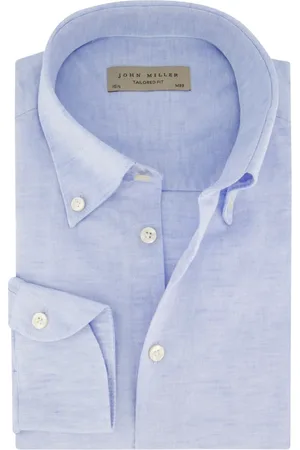 john miller Heren, Overhemden, Blauw, Maat: L Leer