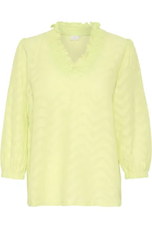 Kaffe Dames, Blouses & Shirts, Groen, Maat: XL Katoen