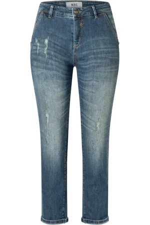 Mac Dames, Jeans, Blauw, Maat: M Katoen