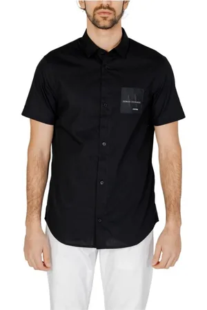 Armani Exchange Heren, Overhemden, Zwart, Maat: S Katoen