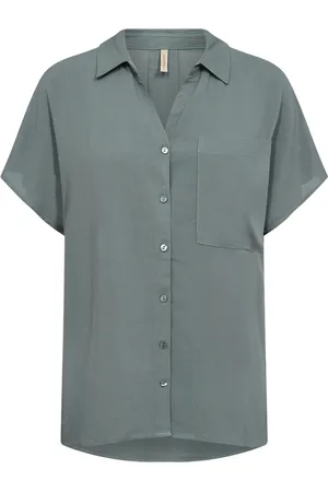 soyaconcept Dames, Blouses & Shirts, Grijs, Maat: S Viscose