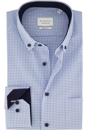 ETERNA Heren, Overhemden, Blauw, Maat: 5XL Katoen