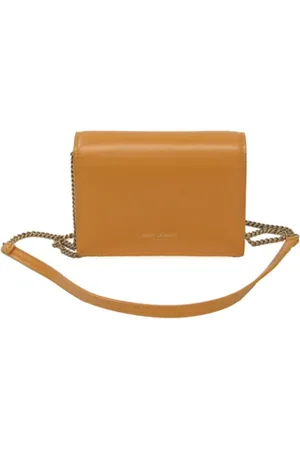 Saint Laurent Dames, Pre-owned, Oranje, Maat: ONE Size Leer