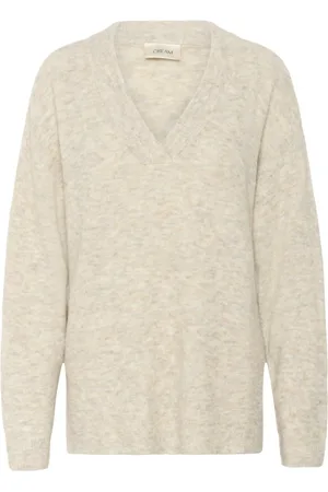 Cream Dames, Truien, Grijs, Maat: M Wol