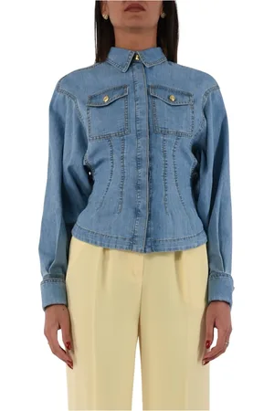 Elisabetta Franchi Dames, Jassen, Blauw, Maat: 2XL Denim