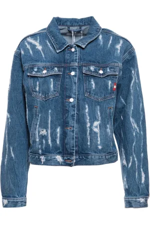 AMISH Dames, Jassen, Blauw, Maat: XS Katoen
