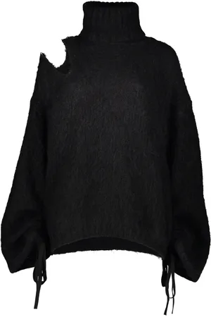 ANDREA ADAMO Dames, Truien, Zwart, Maat: L/Xl Wol